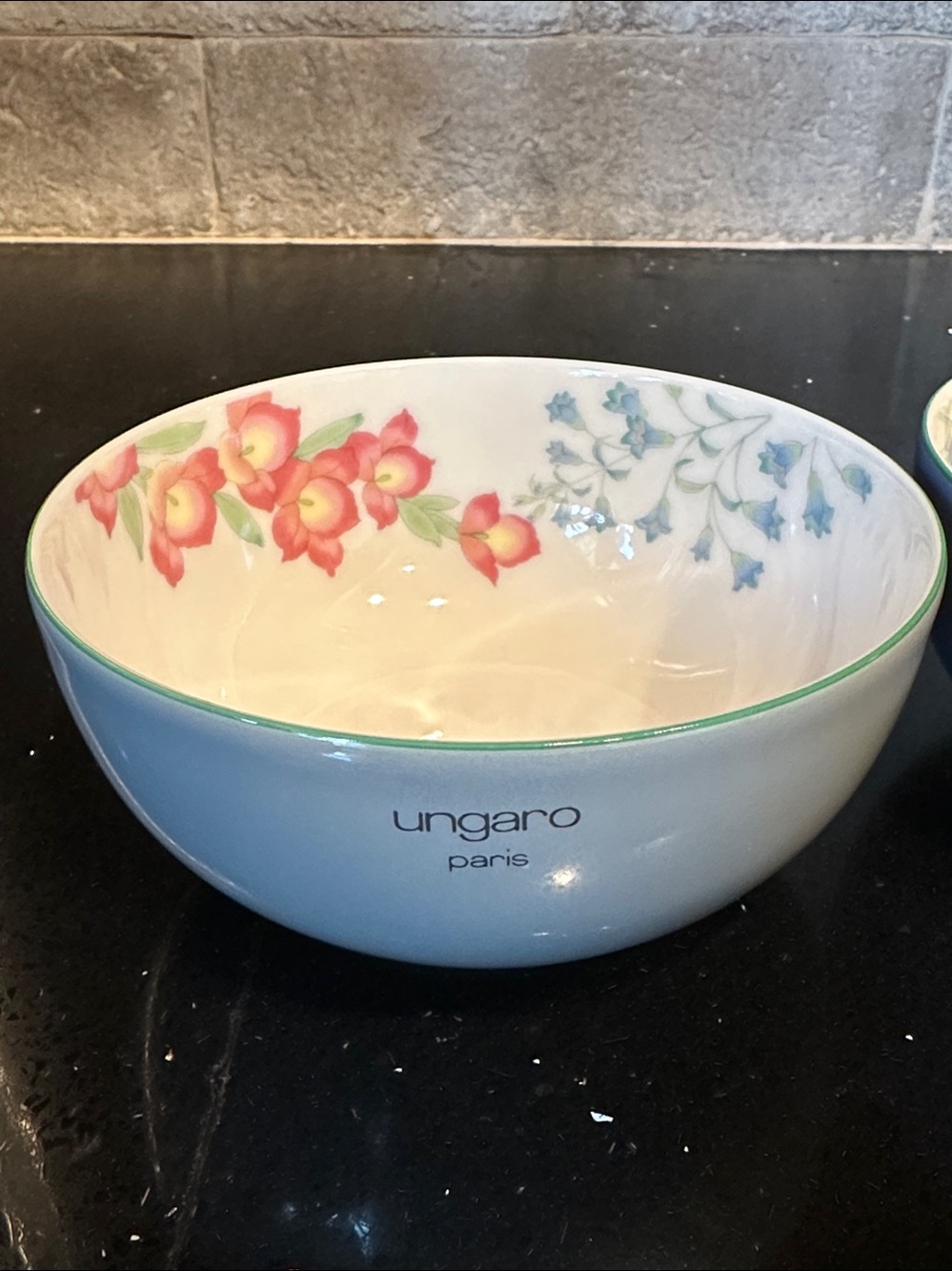 Set of 4 Ungaro Paris x Maebata Japan Floral Porcelain Bowls Pink Green Gray Blu - Picture 5 of 8
